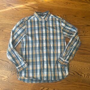 Vineyard Vines Medium OTG On-the-go Blue/Orange Plaid Button Down Shirt